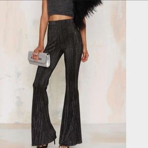 Nasty gal sparkly black flare pants